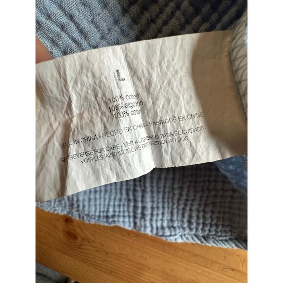 Ann Klein Gauzy Cotton Button Up Top Women Large Beach Summer Comfy Loose Trip - Picture 3 of 16